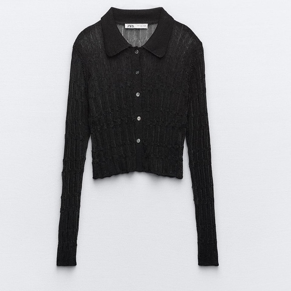 ZARA new collection size L metallic top NEW COLLECTION - Picture 1 of 11